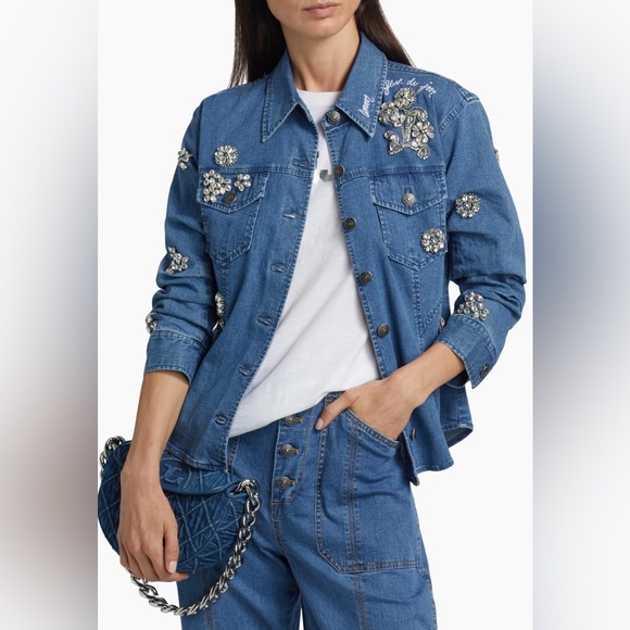 cinq a sept Jackets & Blazers - Cinq a Sept Crystal Ditsy Floral Scrunched Canyon Jacket